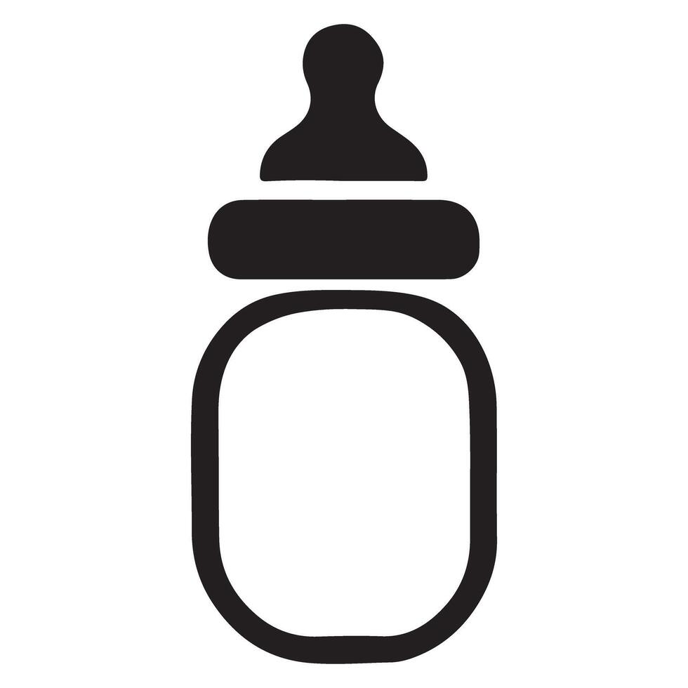 Simple baby bottle feeding icon illustration for parenting guide vector