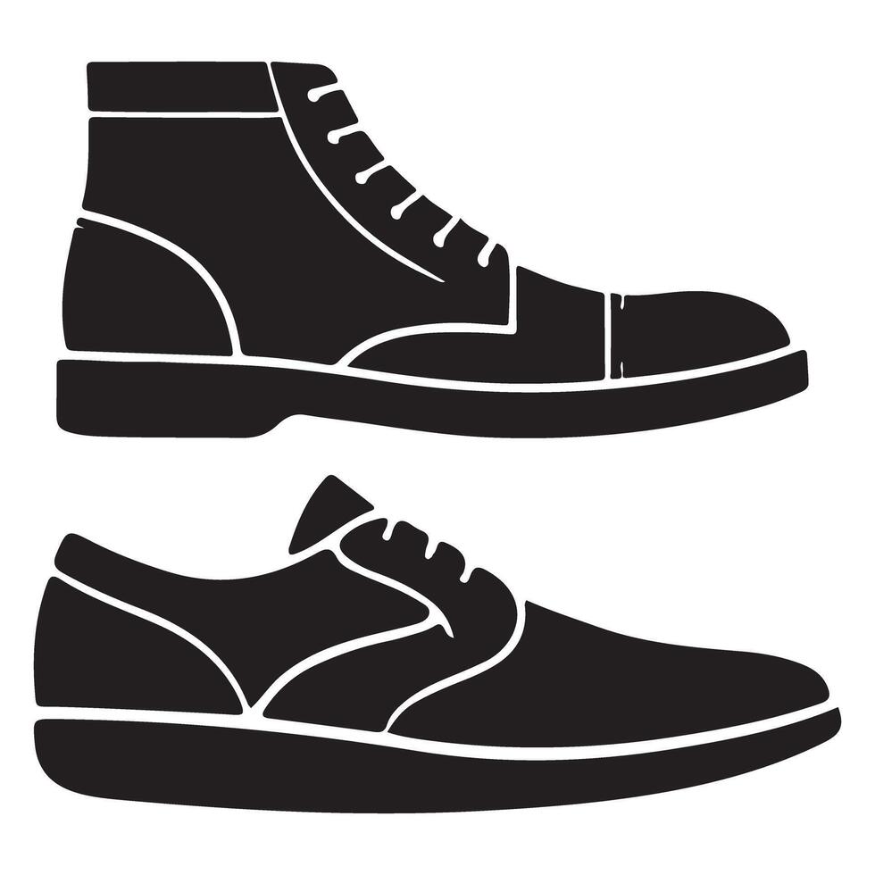 Silhouette Shoe Image Collection Boot and Oxford Style vector