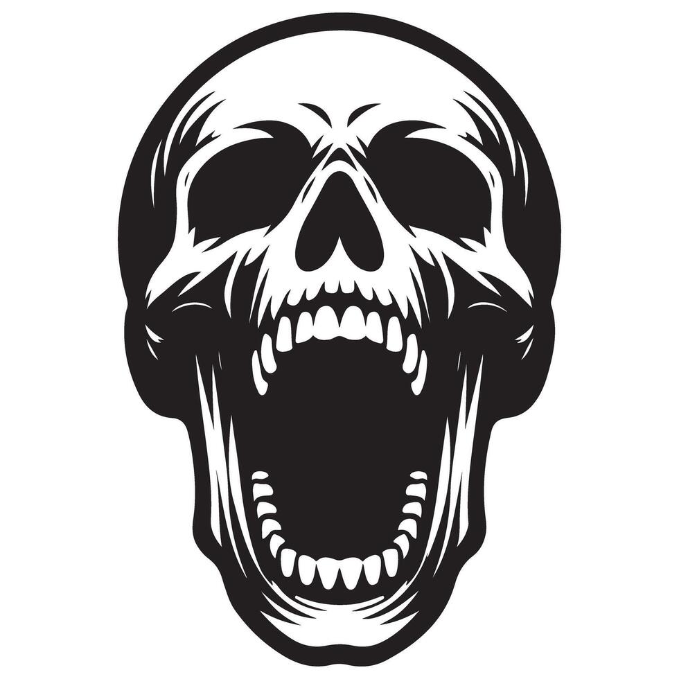 Scary skull silhouette illustration for halloween graphic projects vector