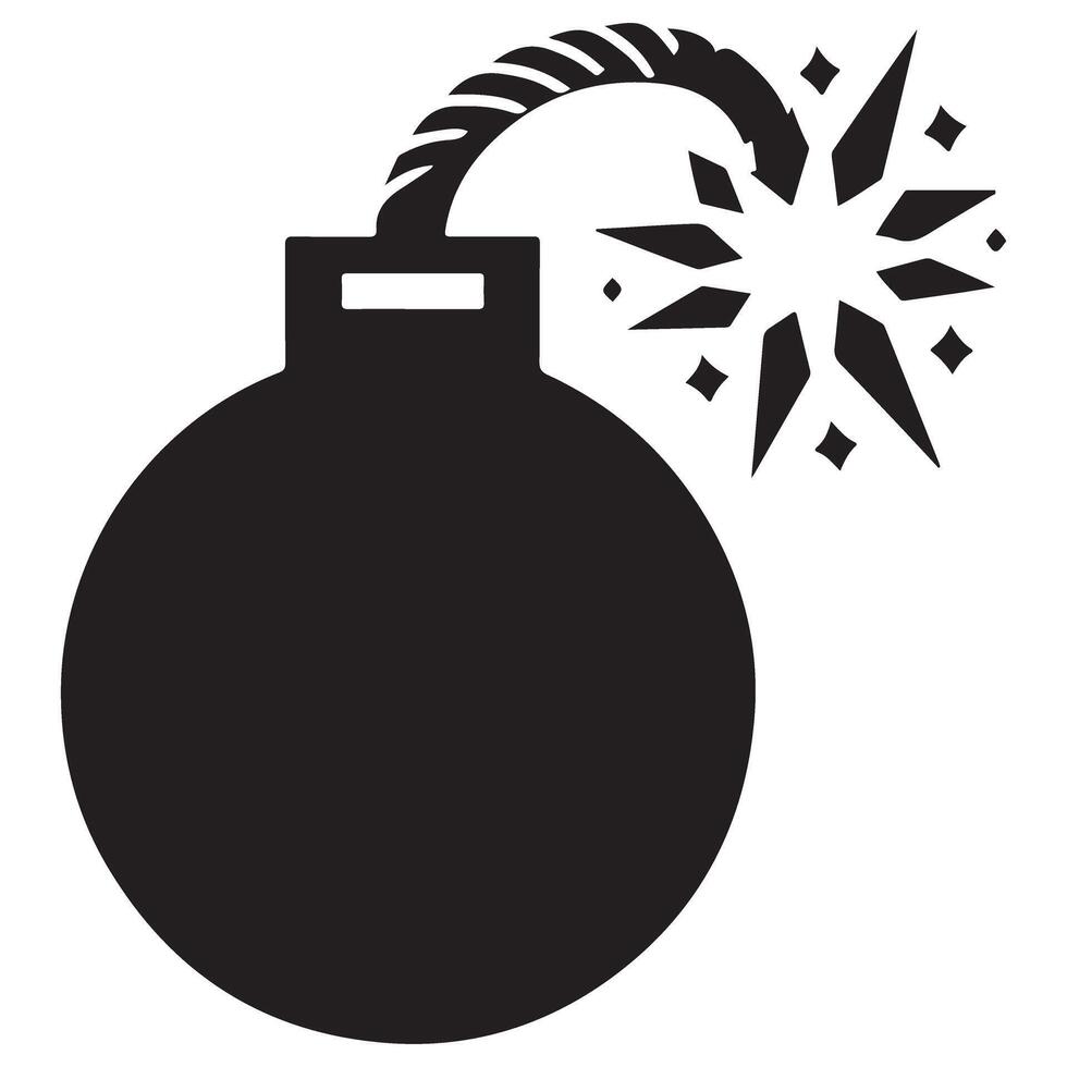 Cartoon Bomb Black Illustration with Lit Fuse Ready to Explode vector