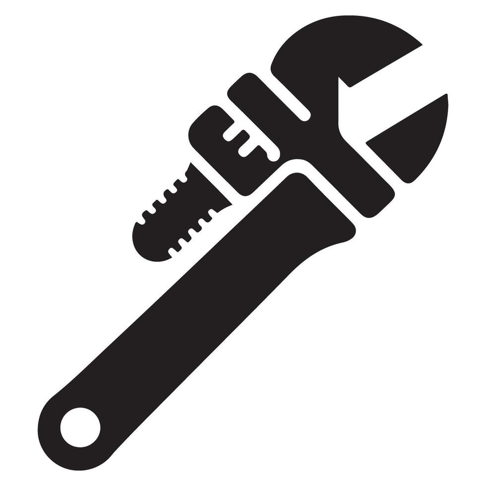 Adjustable Wrench Illustration for Plumbing and Mechanical Projects vector