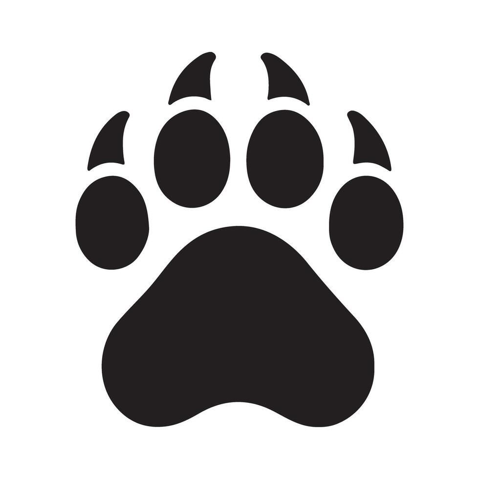 Bear Claw Paw Print Silhouette for Wilderness and Nature Graphic Design vector
