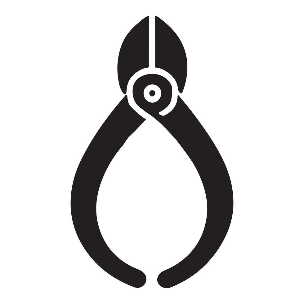 Robust Cutting Pliers Tool Silhouette Design for Craftsmen vector