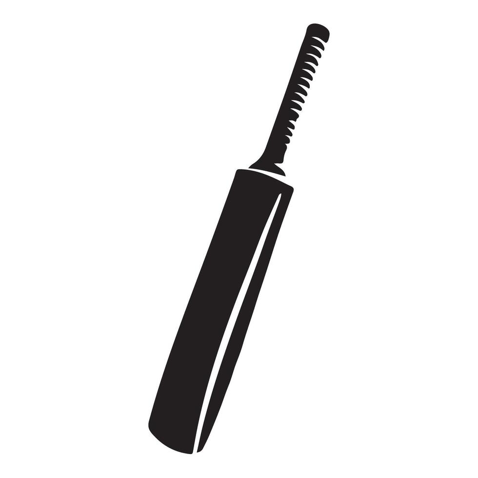 Classic Cricket Bat Silhouette Illustration for Sports Designs vector