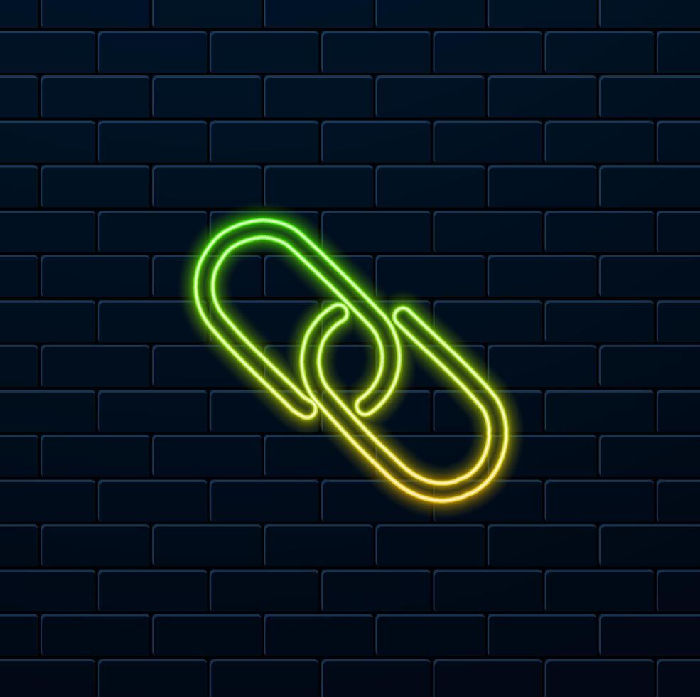 Chain Icon in trendy flat style isolated on white background. neon style. Connection symbol for your web site design. vector