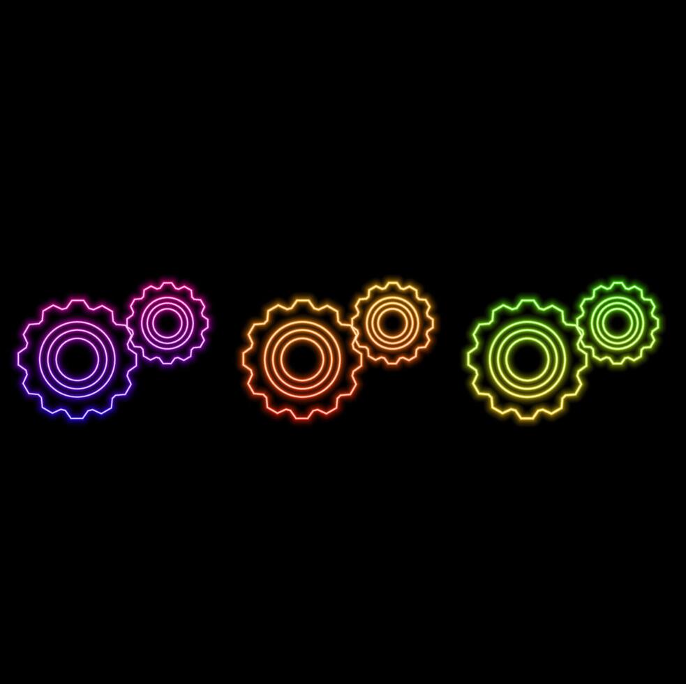settings icon. neon style. vector