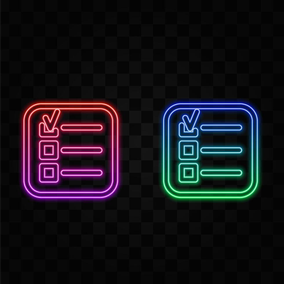 Shopping list line icon for web, mobile and infographics. neon style. dark grey icon isolated on light grey background. vector