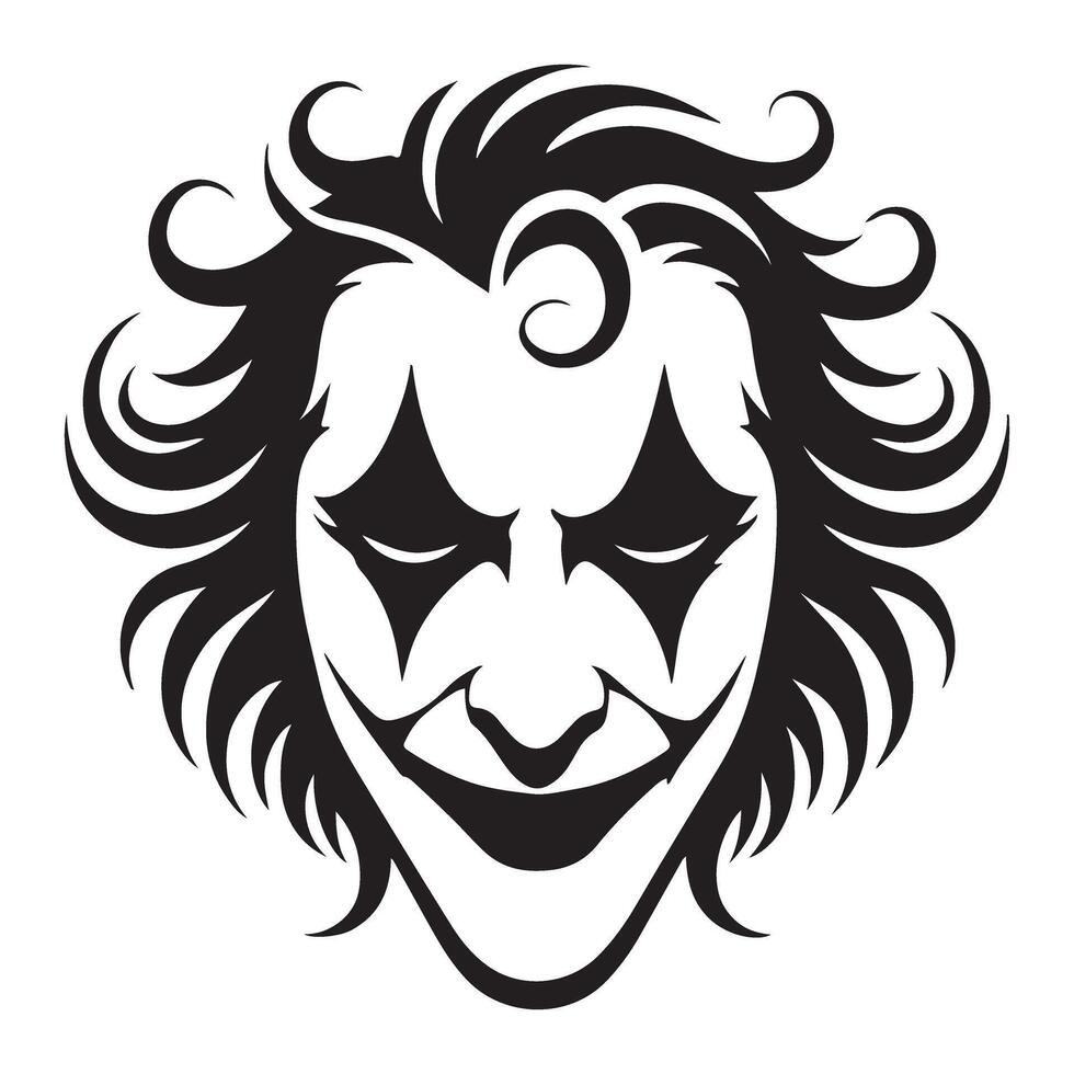 Joker face silhouette art for comic book fans vector