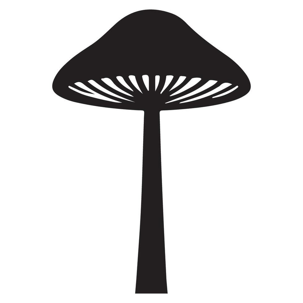 Single Mushroom Silhouette Design for Nature and Food Themes vector