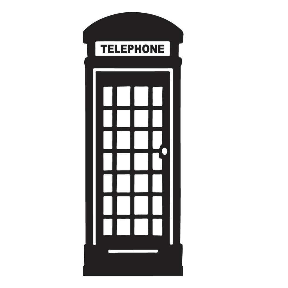 Silhouette Red British Telephone Box Illustration for Communications vector