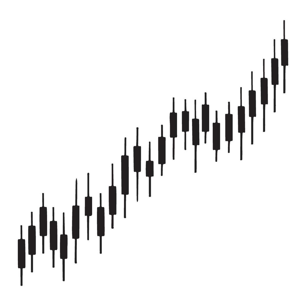 Uptrend Stock Market Chart Candlestick Pattern for Financial Analysis vector