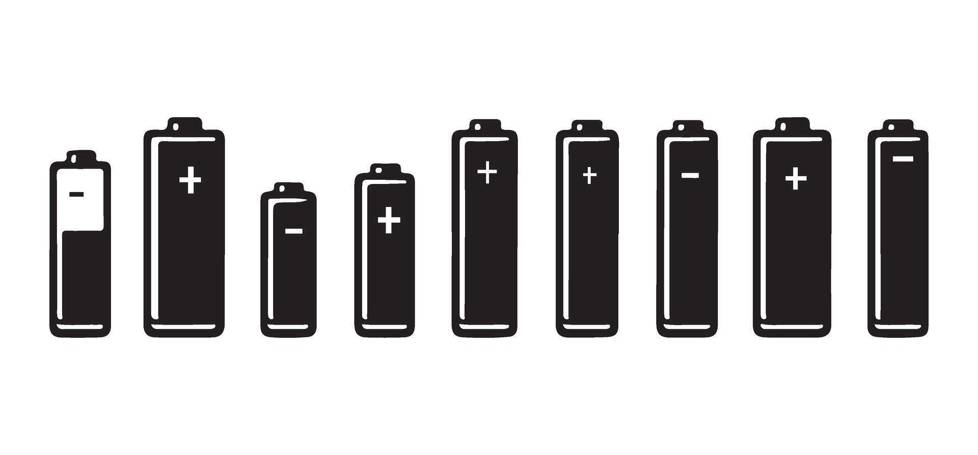 Battery Level Indicators Icon Set for Energy Power vector