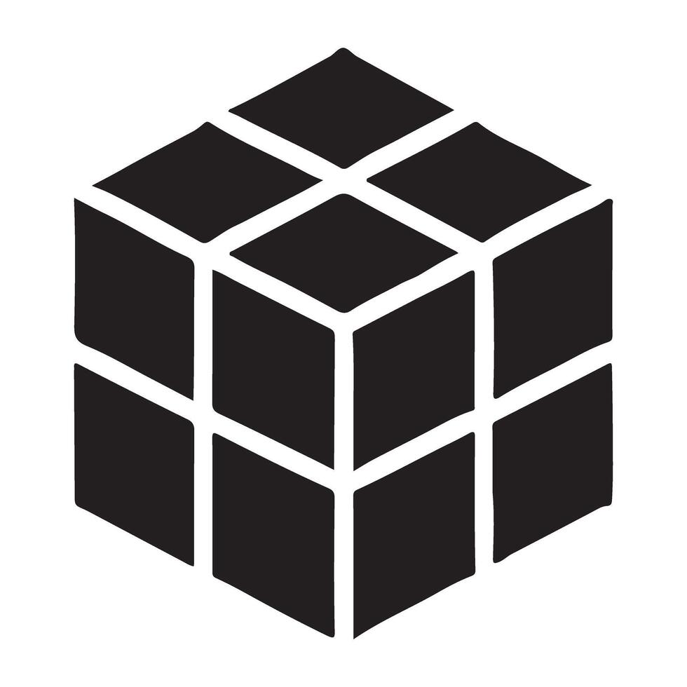 Isometric Rubik's Cube Puzzle Illustration Representing Complexity and Solution vector