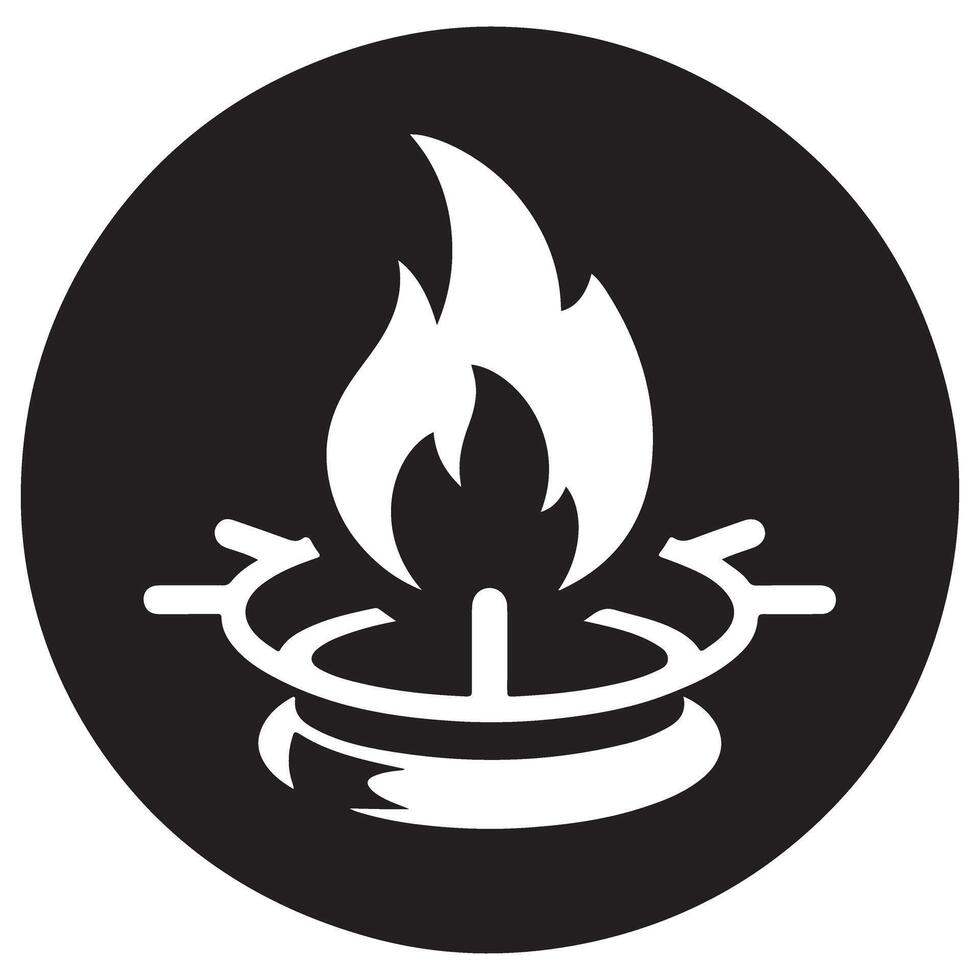 Gas Flame Silhouette Illustration for Cooking and Energy vector
