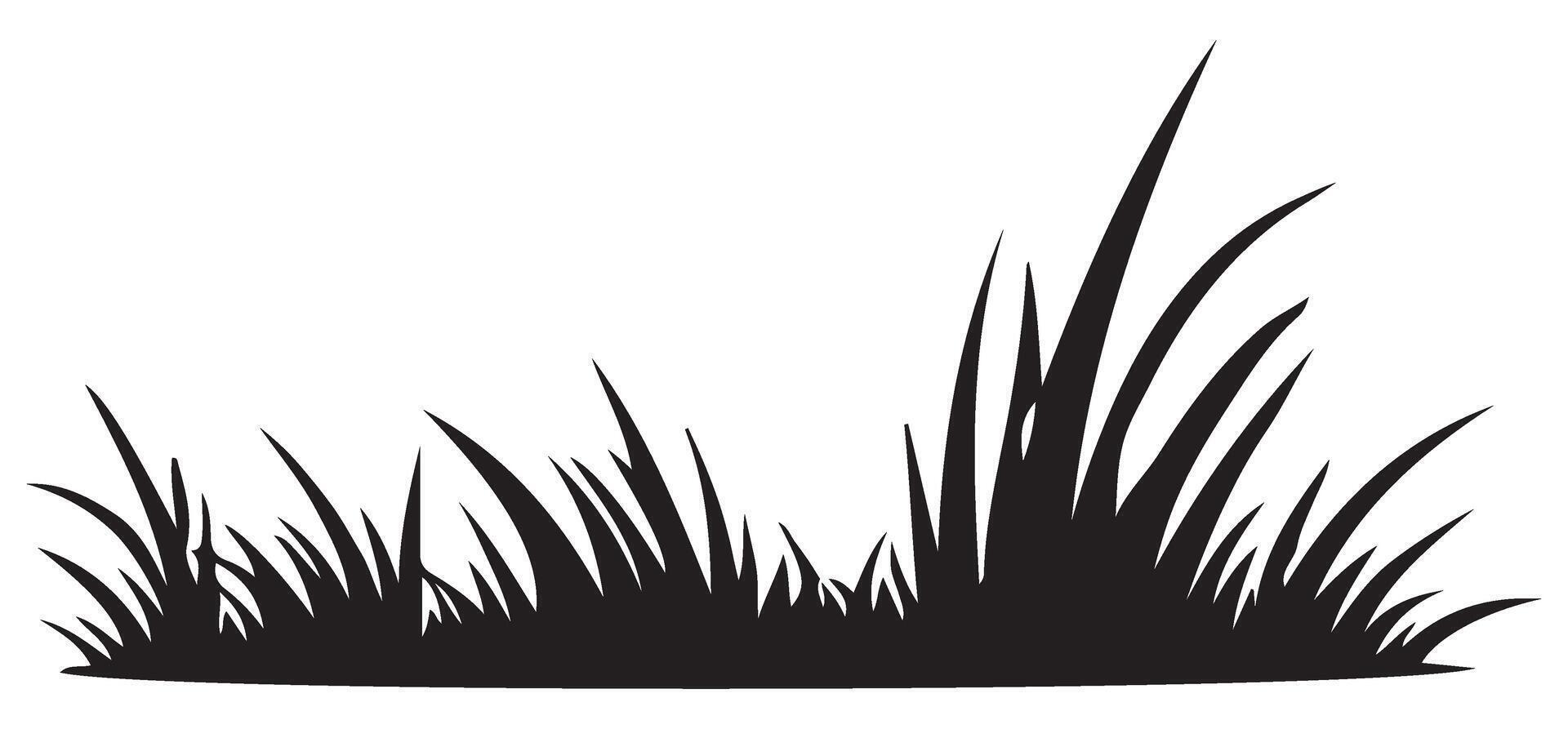 Grass Illustration Lush Green Lawn Nature Silhouette Graphic vector