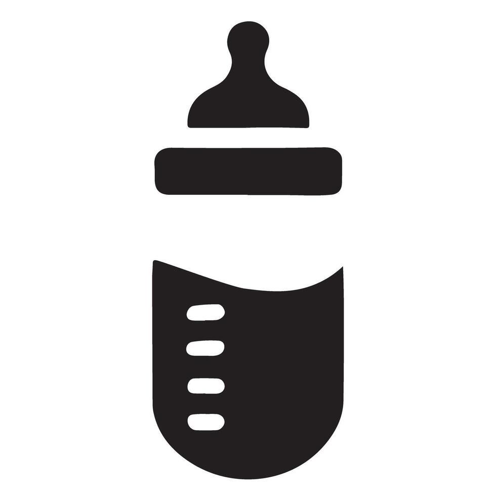 Simple Filled Baby Bottle Silhouette for Infant Feeding Illustrations vector