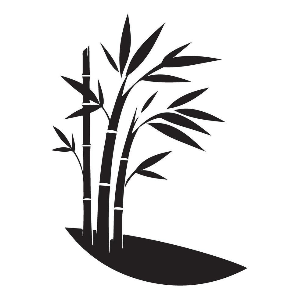 Silhouette Bamboo Stalk Illustration Ideal Graphic Element Oriental Nature Design vector