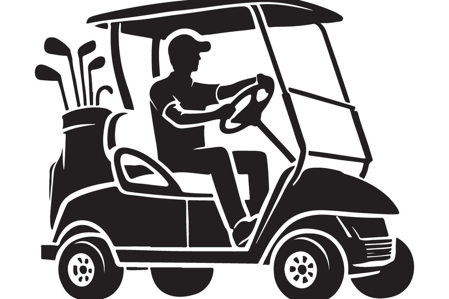 Golf Cart Silhouette Illustration Design Element Graphics vector