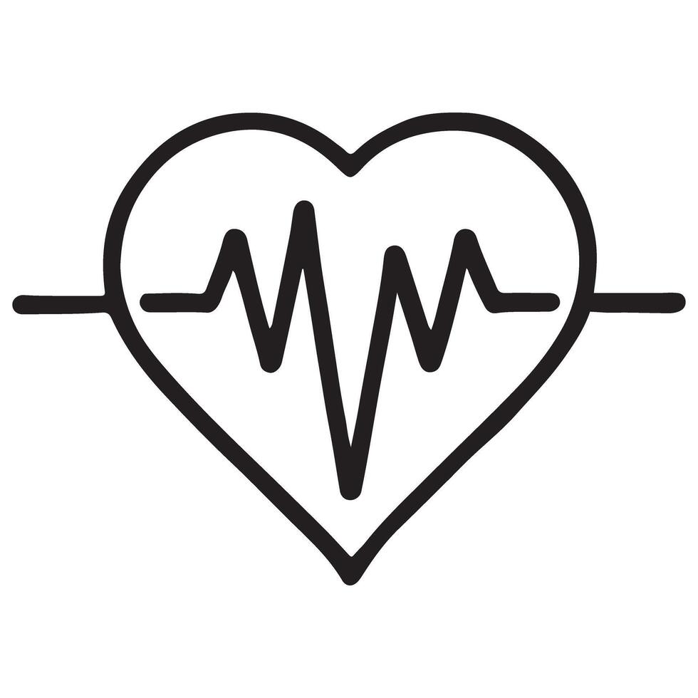 Heartbeat Pulse Line Illustration of Life and Vitality Icon vector
