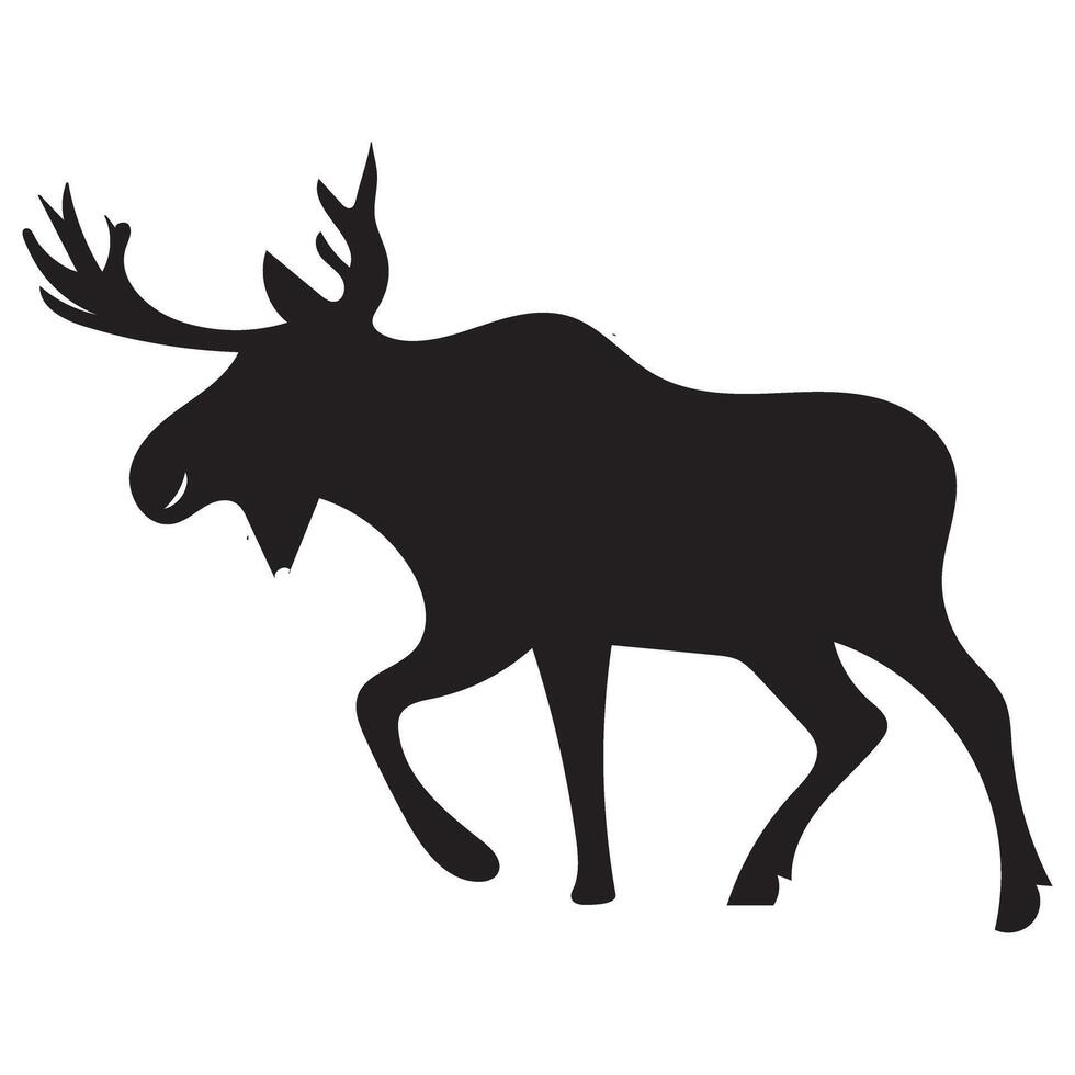 Moose Silhouette A Powerful North American Wildlife Illustration vector