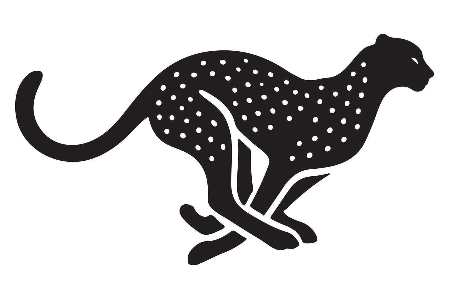 Dynamic Silhouette of a Running Cheetah Illustration for Print vector