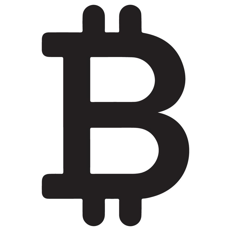 Bitcoin symbol illustration in black for crypto currency finance concepts vector