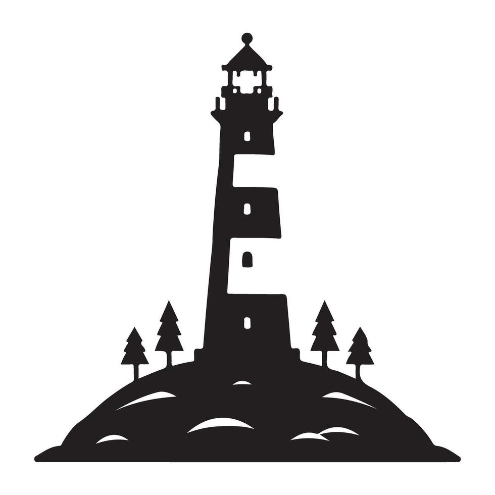 Scenic Lighthouse Illustration A Beacon of Coastal Beauty vector