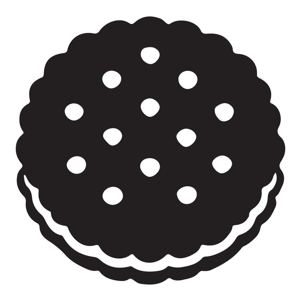Silhouette Cream Filled Cookie Graphic for Dessert and Food Projects vector