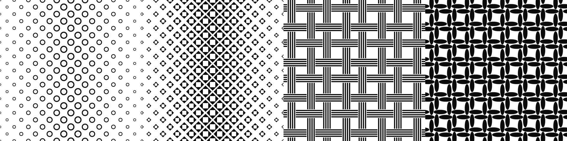 Geometric abstract black and white pattern design collection vector