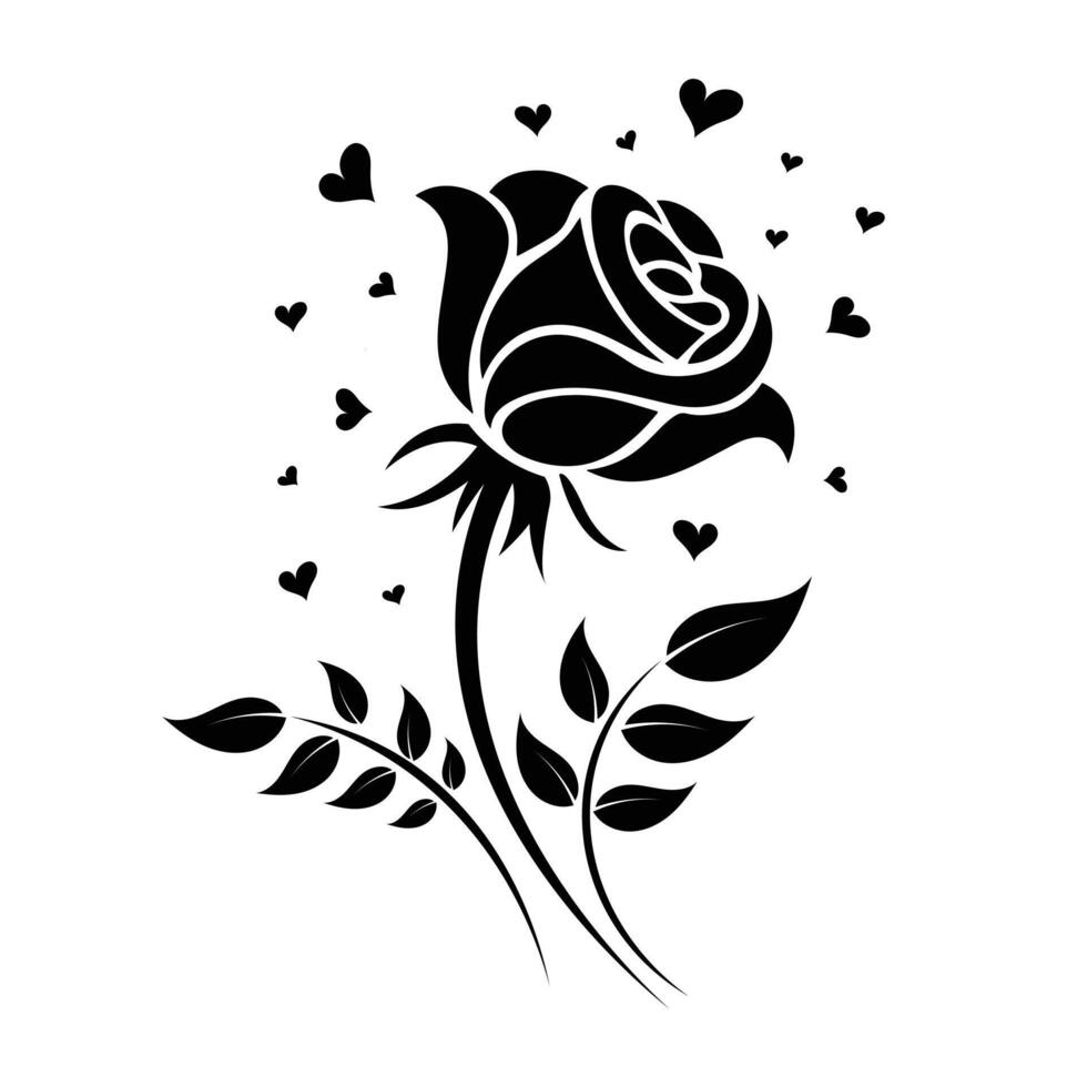 Rose with Floating Hearts vector