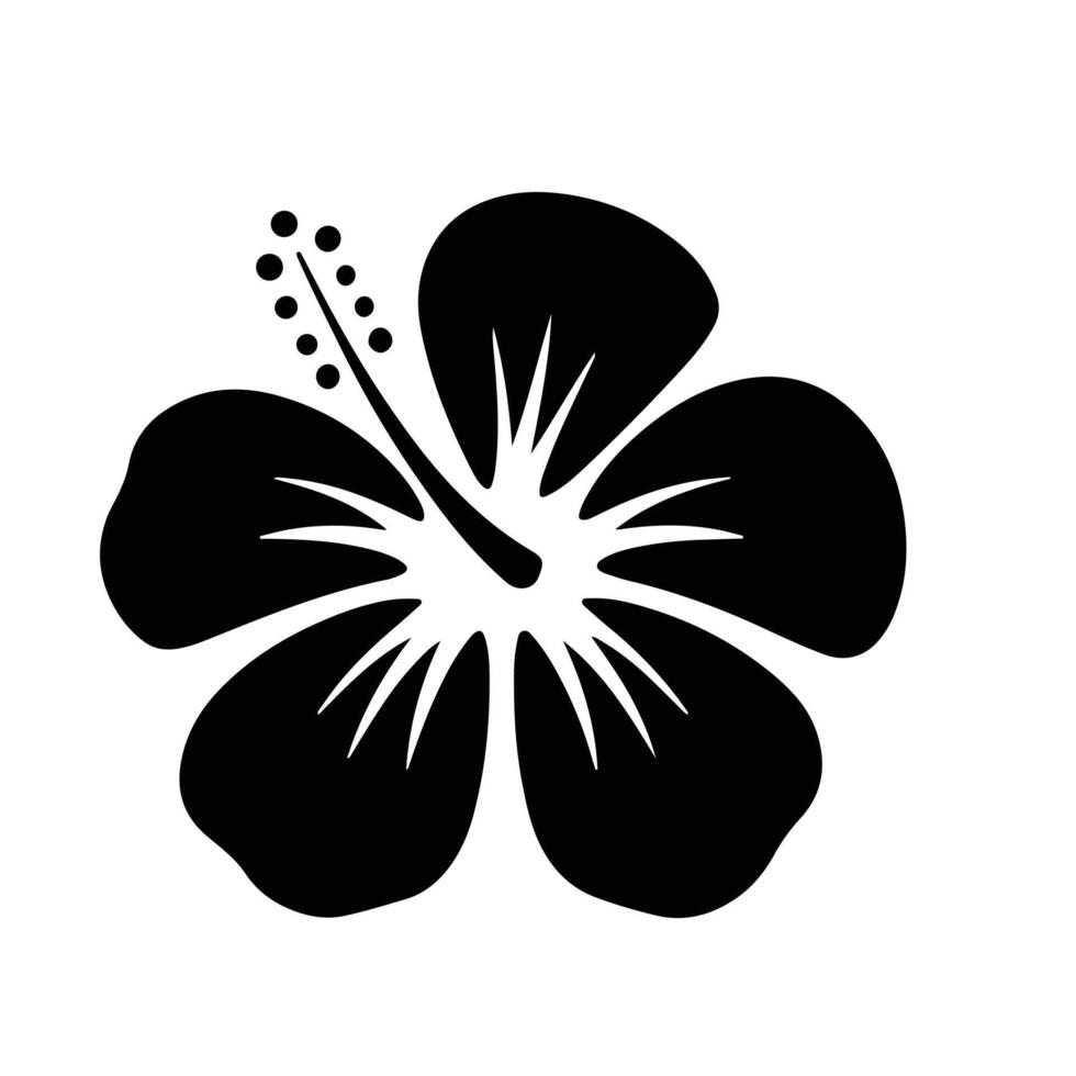 Minimalist Hibiscus Flower Silhouette vector