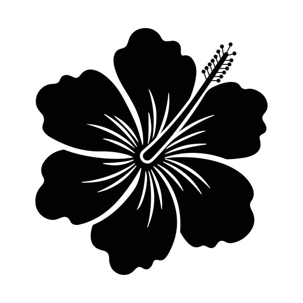 Elegant Floral Silhouette with Blooming Flowers vector
