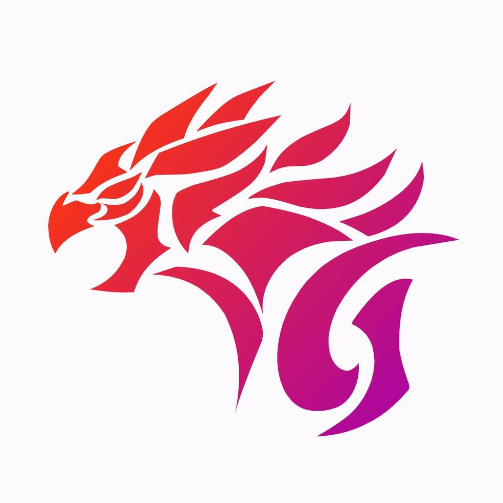 illustration graphic of tribal art design fire dragon head vector