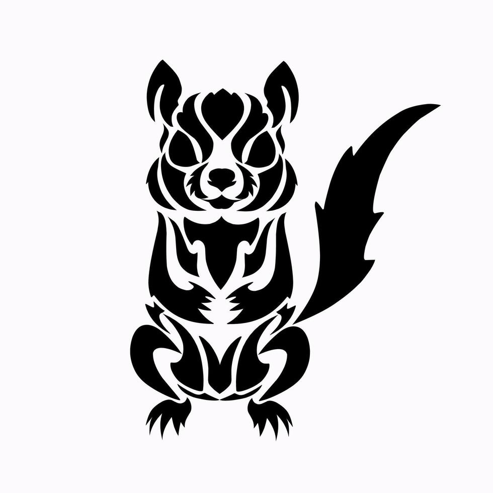 illustration graphics of tribal art design tattoo abstract squirrel vector
