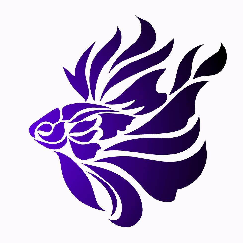 illustration graphic of tribal art design ornamental betta fish vector