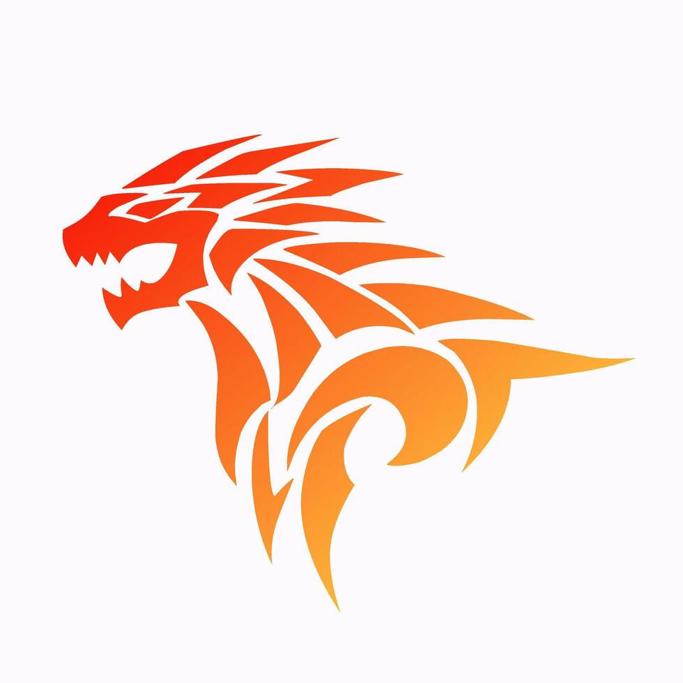 illustration graphic of tribal clipart fire dragon tattoo vector