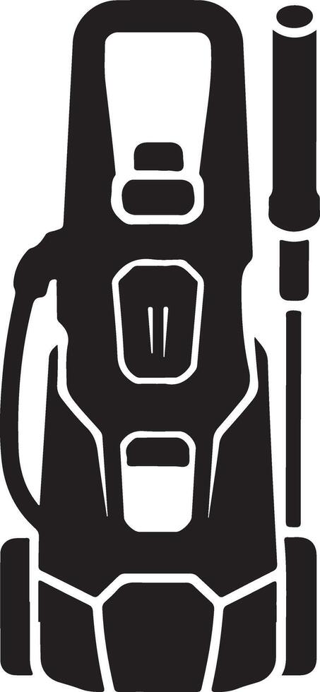 black front view of an electric pressure washer with vector