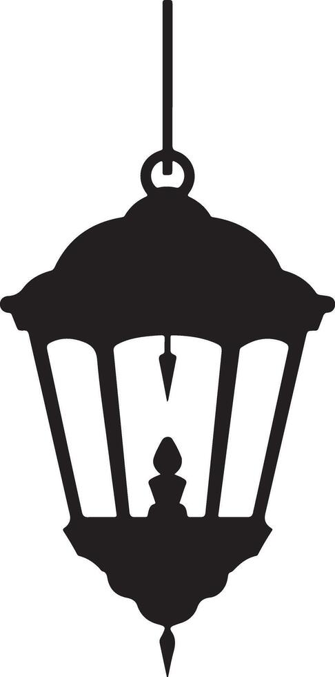 illustration of a silhouette of a lantern vector
