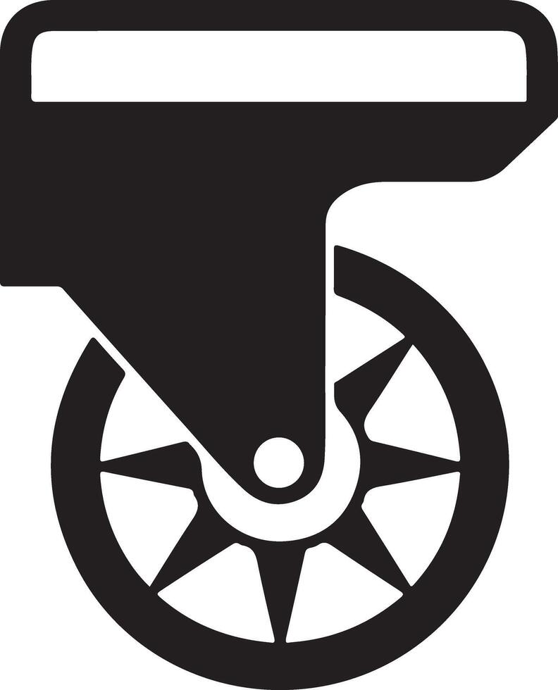 silhouette of a front view of a caster wheel vector