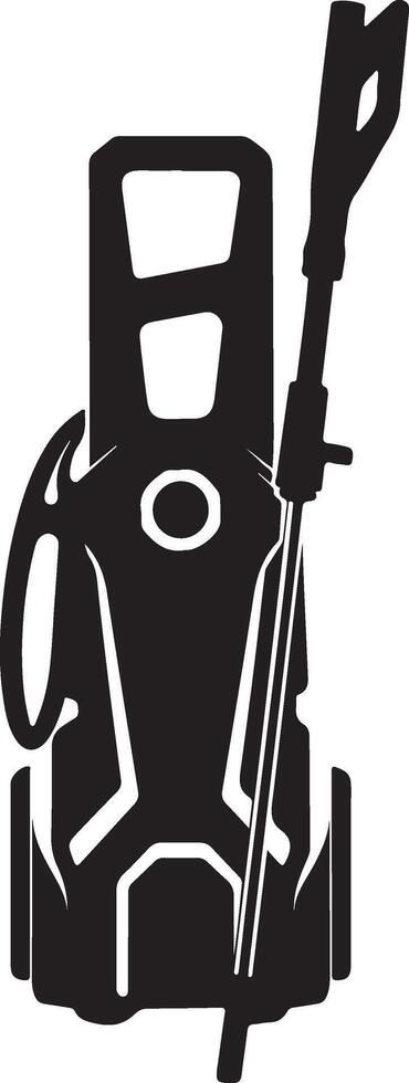 black front view of an electric pressure washer with a white background vector