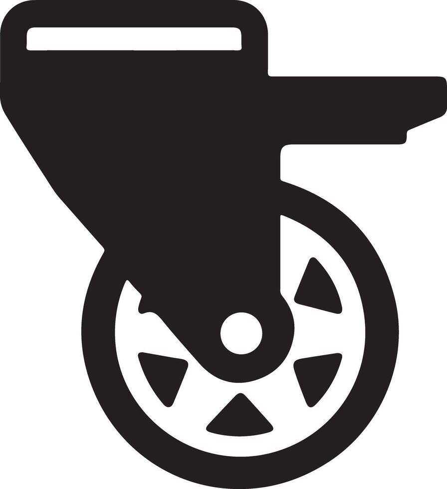 front view of a caster wheel on a white background vector