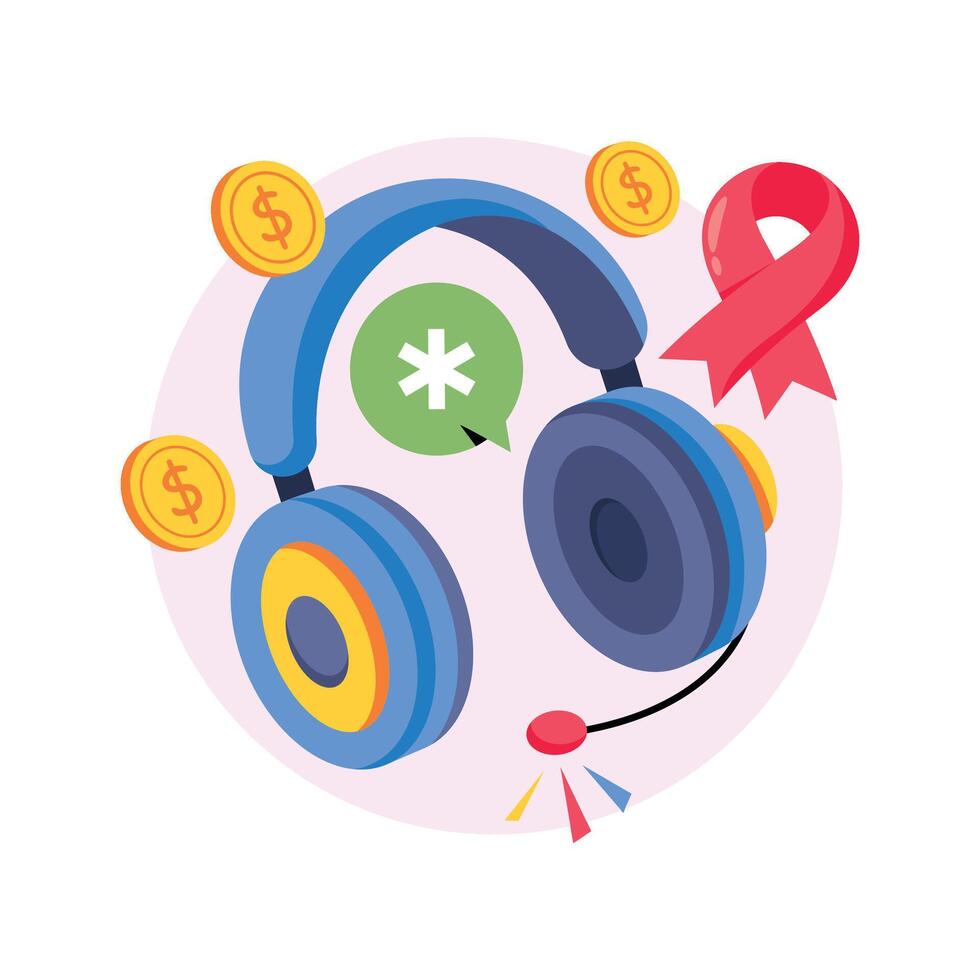Charity Helpline Concepts Style illustrations. EPS 10 File stock illustration vector