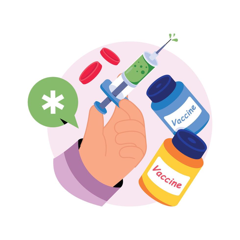Cancer Vaccine Concepts Style illustrations. EPS 10 File stock illustration vector