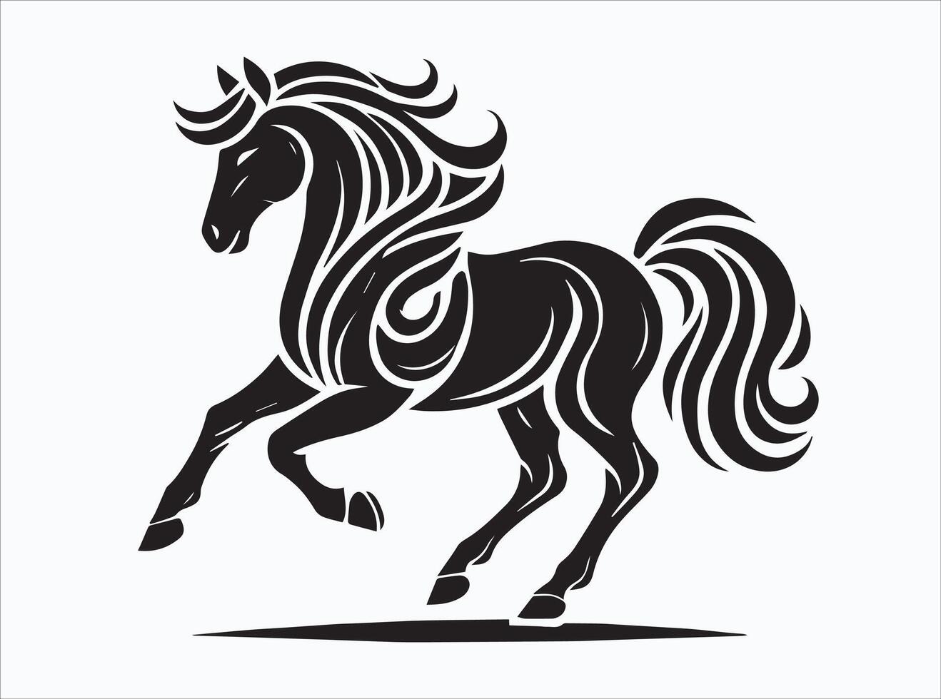 Black Color Horse Silhouette for Rustic and Western Themes vector