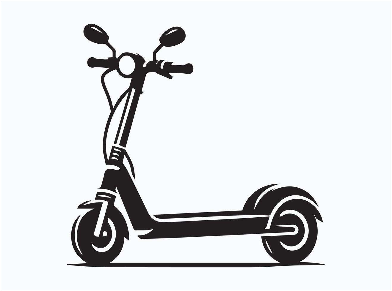 Perfect Black Electric Scooter Silhouette for Custom Artwork vector
