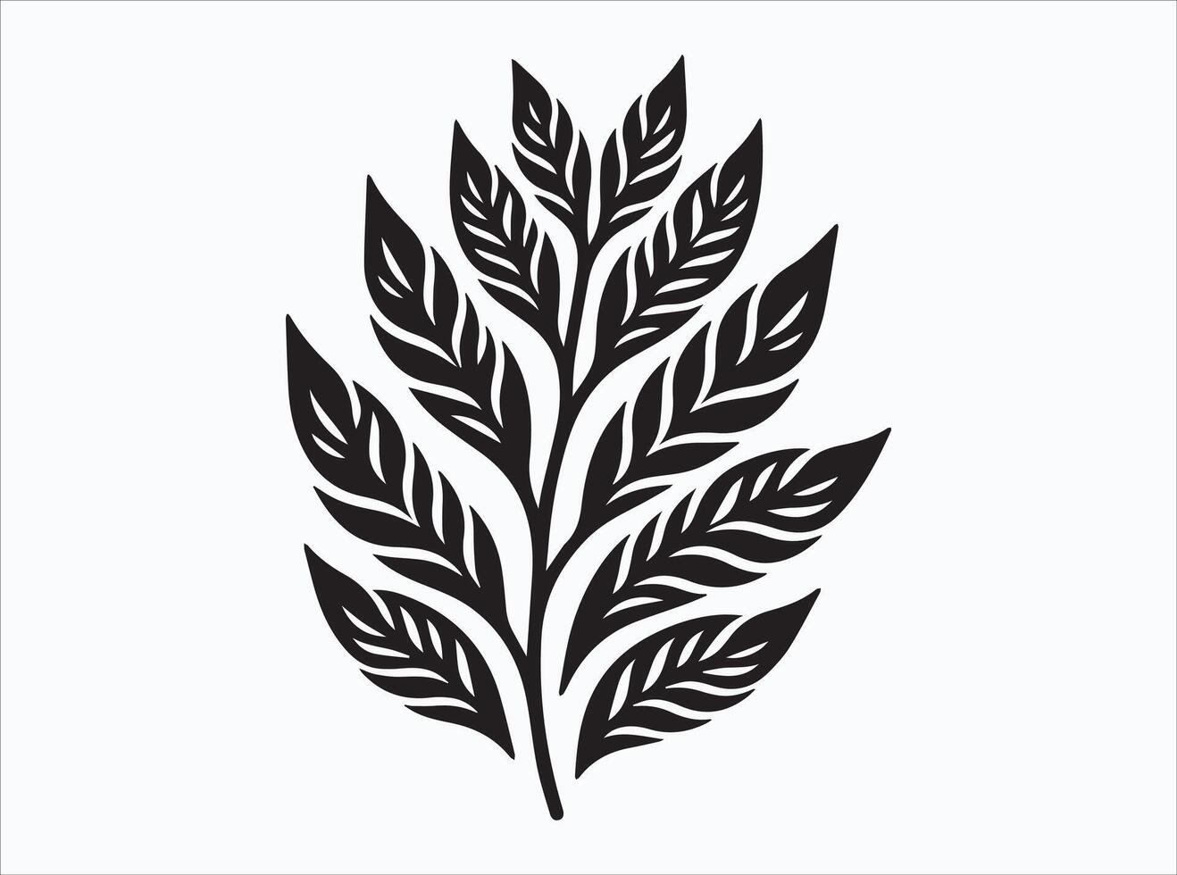 Black Color Leaf Silhouette for Greeting Cards and Invitations vector