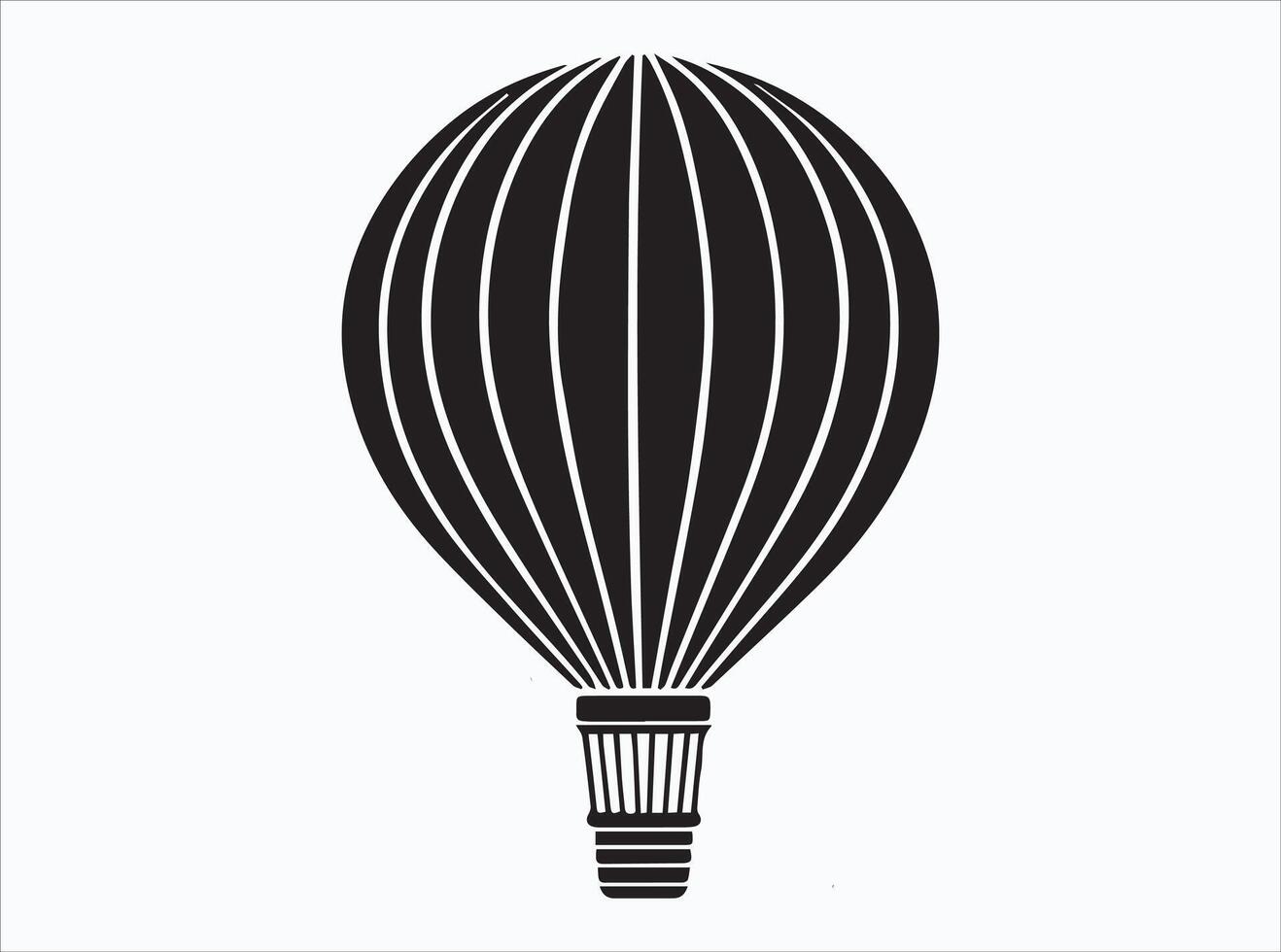 High Quality Black Hot Air Balloon Silhouette for Designers vector