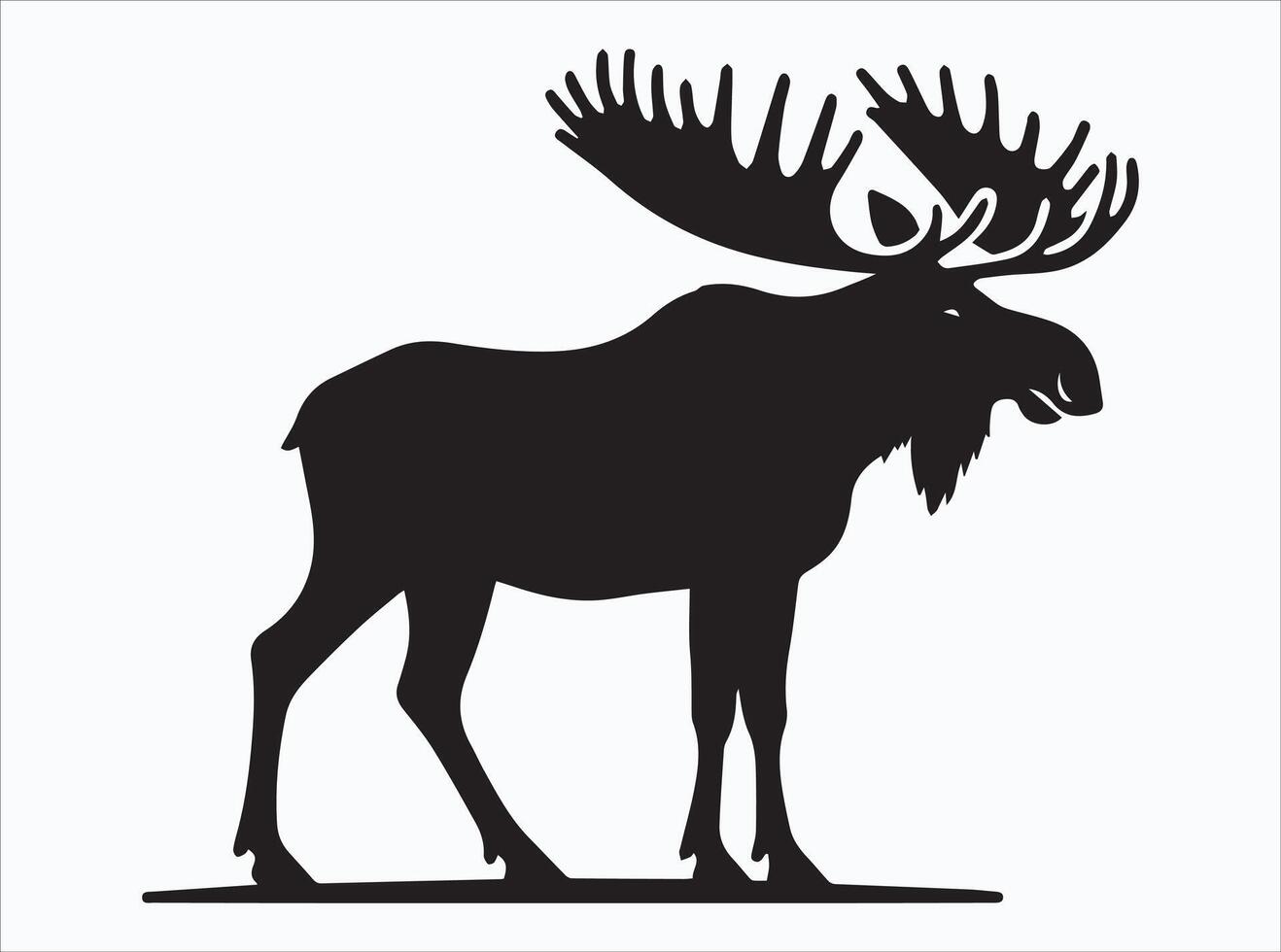 Elegant Black Color Moose Silhouette for Unique Design vector
