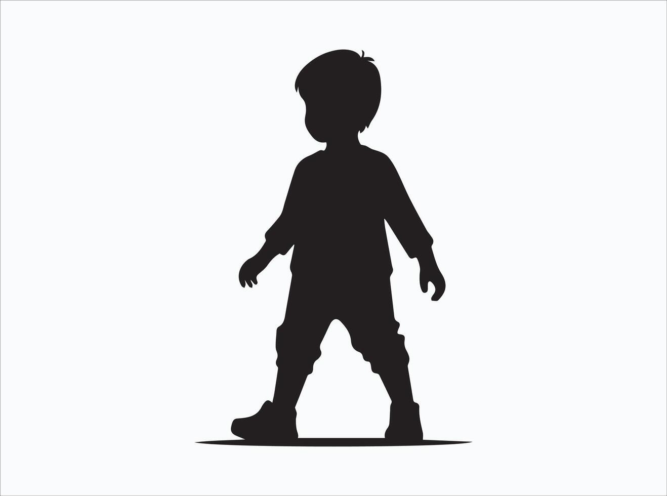 Black Color Child Silhouette for School and Learning Themes vector