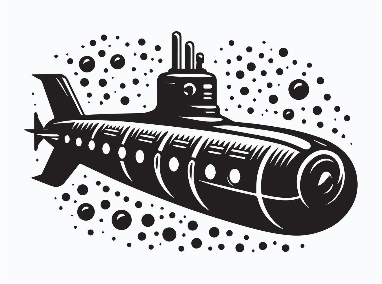 High Quality Black Submarine Silhouette for Graphic Designers vector